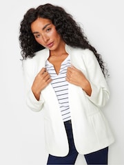 M&Co White Petite Collarless Fitted Blazer - Image 1 of 4