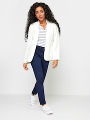 M&Co White Petite Collarless Fitted Blazer - Image 2 of 4