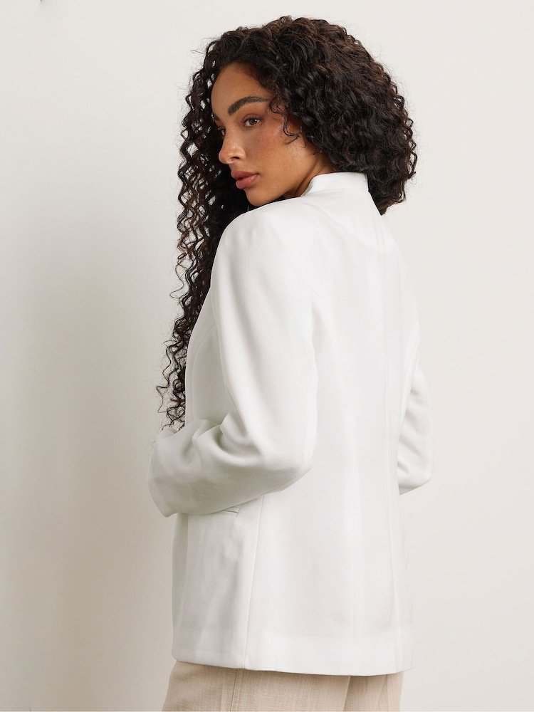M&Co White Petite Collarless Fitted Blazer - Image 3 of 3