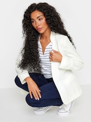 M&Co White Petite Collarless Fitted Blazer - Image 4 of 4