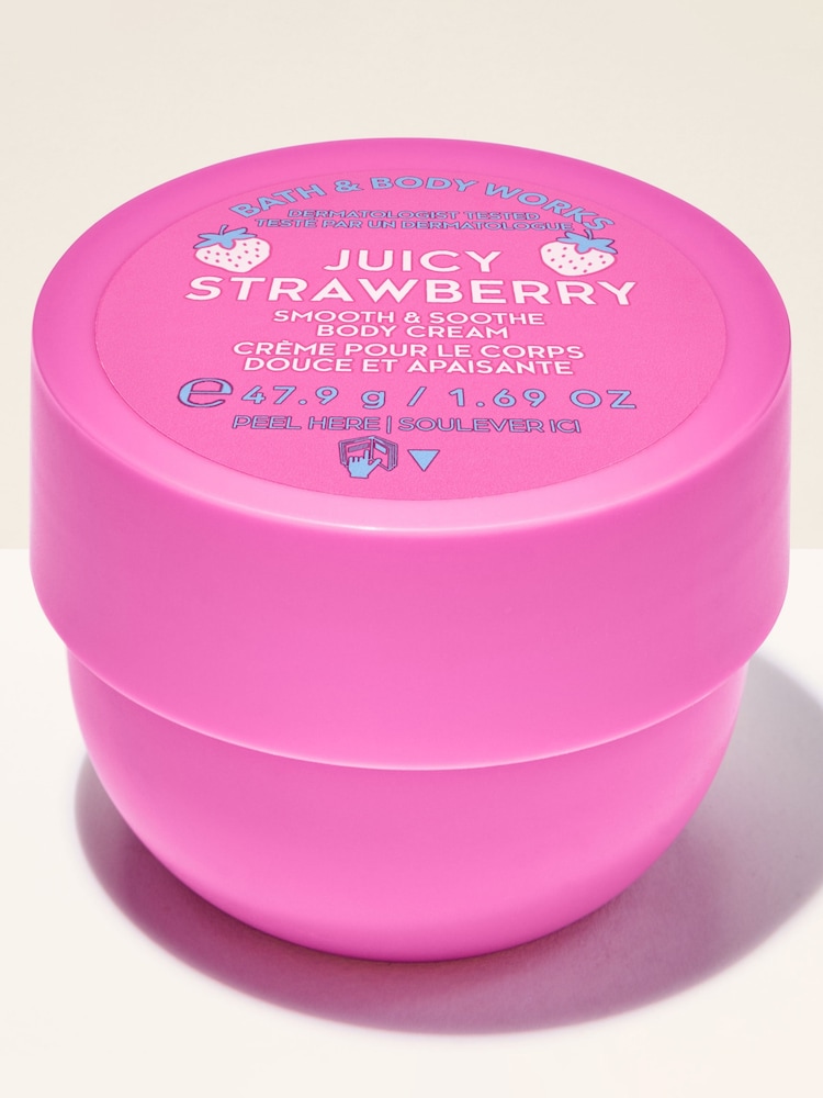 Bath & Body Works Juicy Strawberry Travel Size Smooth & Soothe Body Cream 75ml - Image 1 of 3