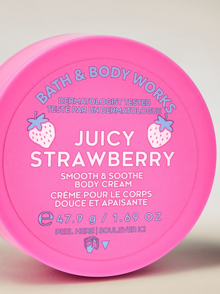 Bath & Body Works Juicy Strawberry Travel Size Smooth & Soothe Body Cream 75ml - Image 2 of 3