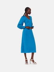 Whistles Blue Serpent Jacquard Midi Dress - Image 1 of 5