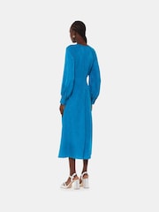 Whistles Blue Serpent Jacquard Midi Dress - Image 2 of 5
