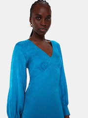 Whistles Blue Serpent Jacquard Midi Dress - Image 4 of 5