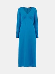 Whistles Blue Serpent Jacquard Midi Dress - Image 5 of 5