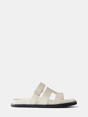 Mint Velvet Cream Leather Chunky Sandals - Image 1 of 3
