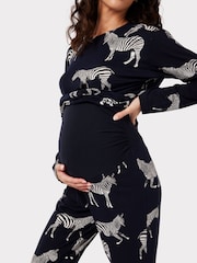 Conjunto de pijama clásico de cebra azul marino de Chelsea Peers - Imagen 2 de 5