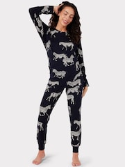 Conjunto de pijama clásico de cebra azul marino de Chelsea Peers - Imagen 3 de 5