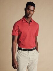 Charles Tyrwhitt Pink Cool Popcorn 100% Cotton Polo Shirt - Image 2 of 6