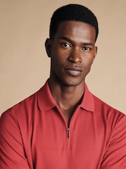 Charles Tyrwhitt Pink Cool Popcorn 100% Cotton Polo Shirt - Image 3 of 6