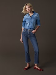 Bleu moyen - Slim Flared Flatteur And Shape Bootcut Jeans - Image 1 of 8