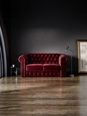 Jay-Be Luxe Velvet Shiraz Red Chesterfield 2 Seater Sofa Bed - Image 1 of 6