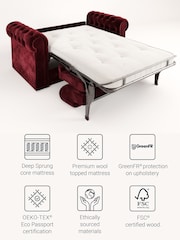 Jay-Be Luxe Velvet Shiraz Red Chesterfield 2 Seater Sofa Bed - Image 3 of 6