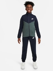 Nike Navy/Green Full Zip Tracksuit - Image 3 of 11