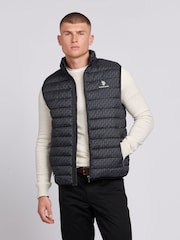 U.S. Polo Assn. Black Monogram Mens Quilted Gilet - Image 1 of 7