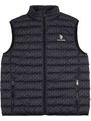 U.S. Polo Assn. Black Monogram Mens Quilted Gilet - Image 5 of 7