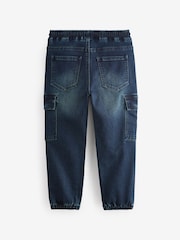 Inky Blue Cargo Jeans With Elasticated Waist (3-16yrs) - Image 2 of 5