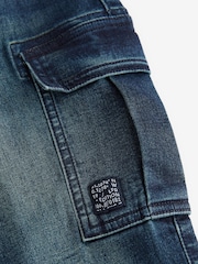 Inky Blue Cargo Jeans With Elasticated Waist (3-16yrs) - Image 5 of 5