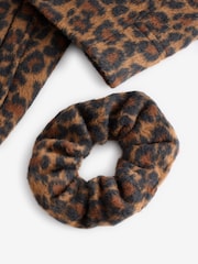 Leopard - Lange, angeraute Bomberjacke mit Print - Bild 6 von 8