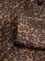 Leopard - Lange, angeraute Bomberjacke mit Print - Bild 7 von 8