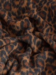 Leopard - Lange, angeraute Bomberjacke mit Print - Bild 8 von 8