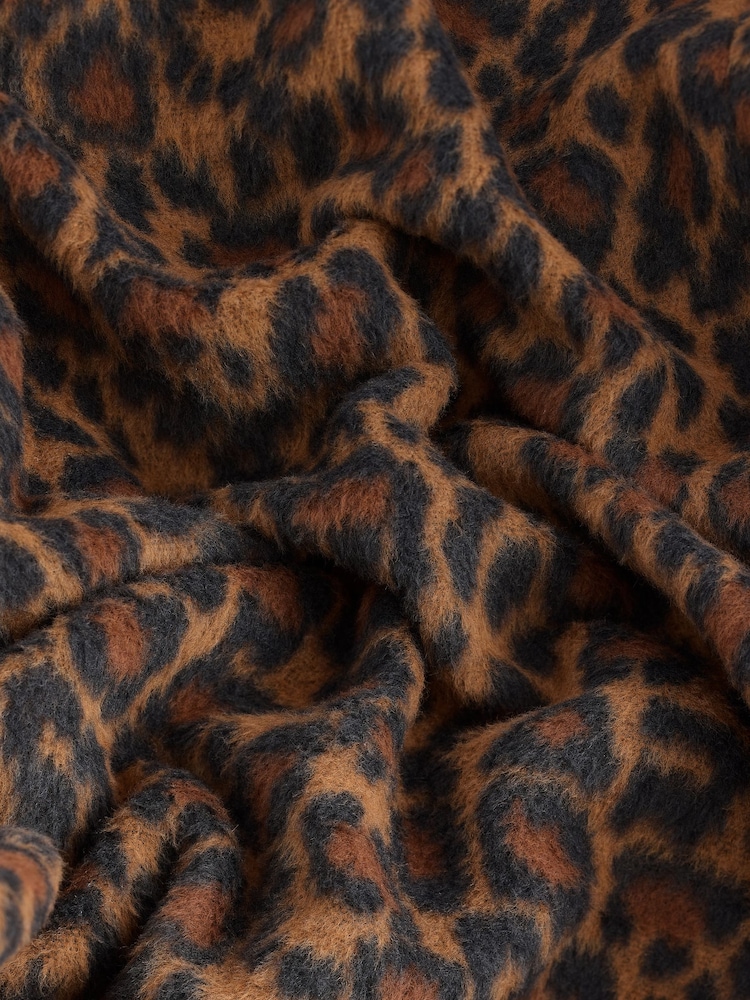 Leopard - Lange, angeraute Bomberjacke mit Print - Bild 8 von 8