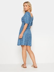 PixieGirl Petite Blue PixieGirl Blue Ditsy Floral Print Mini Dress - Image 3 of 5