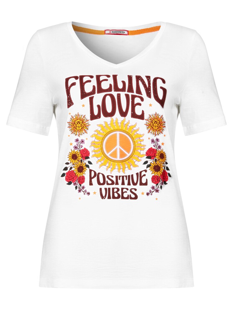 Joe Browns White Positive Vibes Affirmation Slogan Crew Neck Graphic T-Shirt - Image 5 of 5