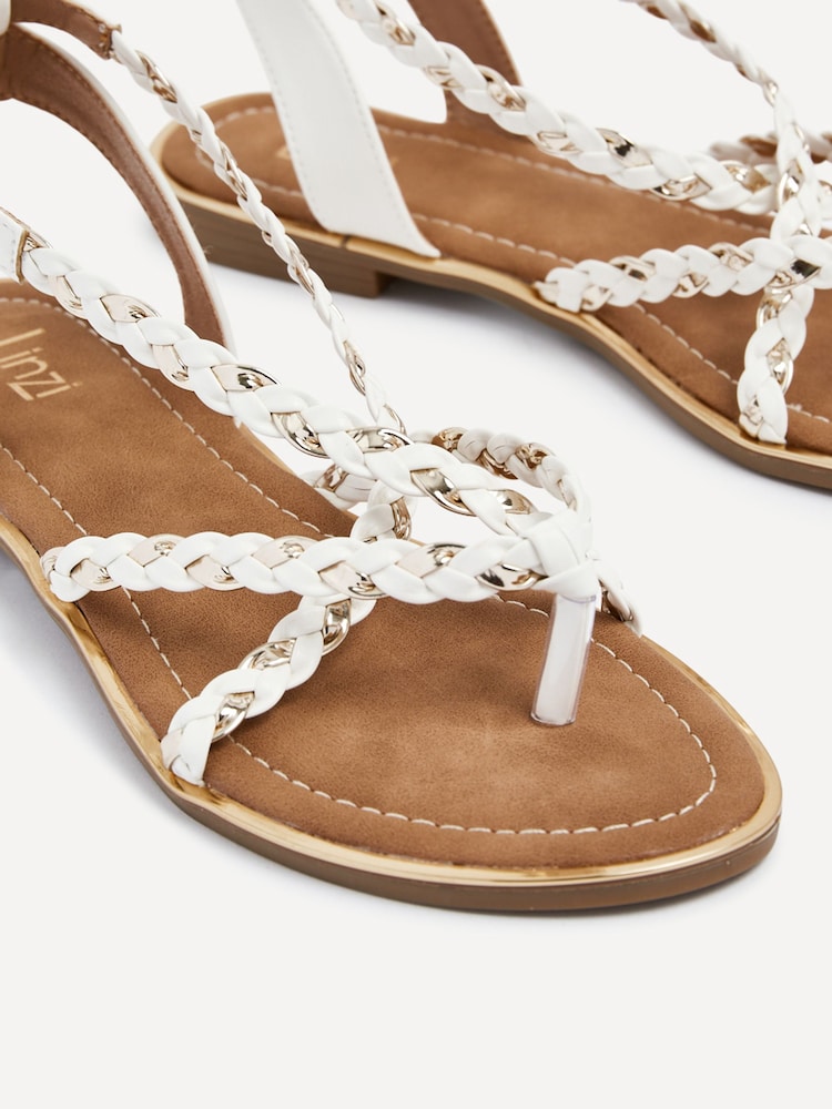 Linzi White Nova Plaited Gladiator Sandals - Image 5 of 5 Linzi White Nova Plaited Gladiator Sandals - Image 5 of 5