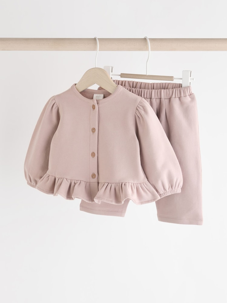Mauve vijolična - Frill Hem dojenček Pulover & hlače Set - Slika 1 iz 12 Mauve vijolična - Frill Hem dojenček Pulover & hlače Set - Slika 1 iz 12