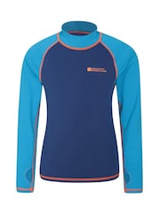 Mountain Warehouse Blue Kids Long Sleeved Rash Vest - Image 1 of 4