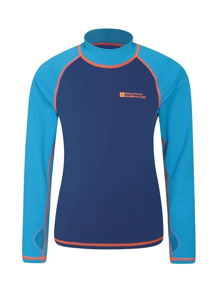Mountain Warehouse Blue Kids Long Sleeved Rash Vest - Image 1 of 4