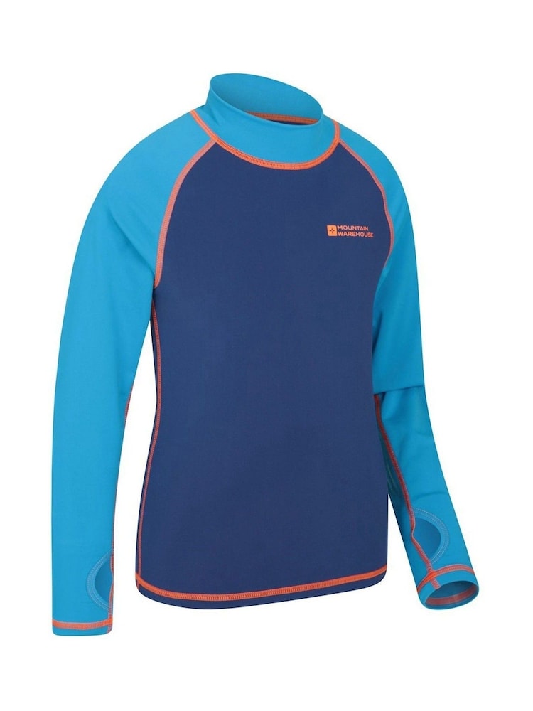 Mountain Warehouse Blue Kids Long Sleeved Rash Vest - Image 2 of 4