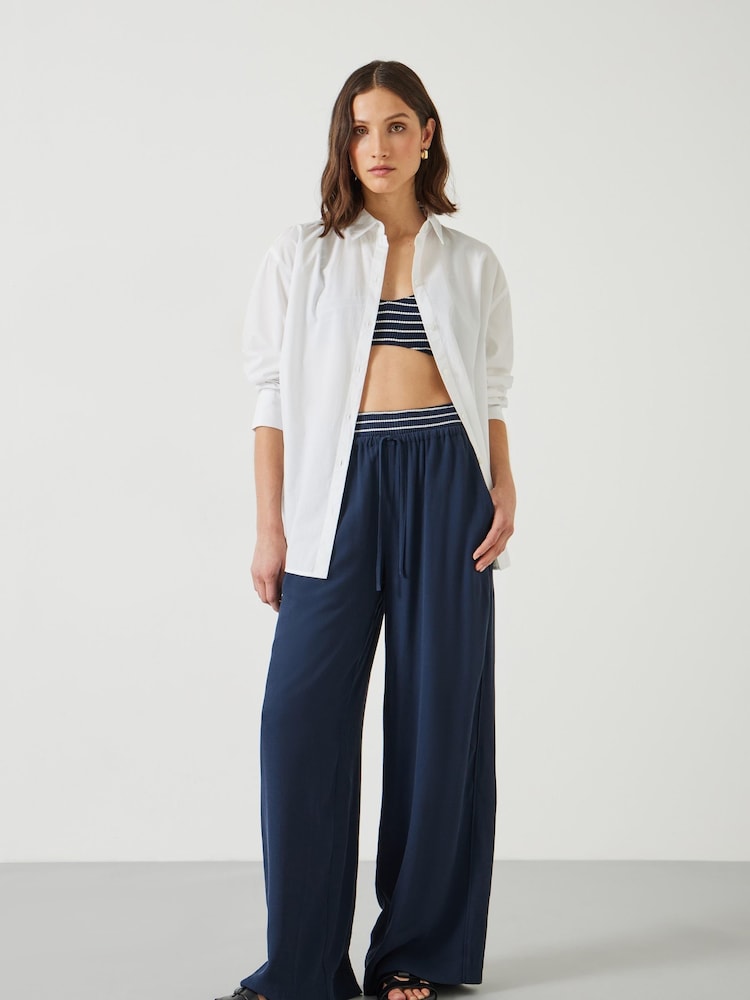 Hush Blue Lyra Tie Waist Trousers - Image 1 of 5
