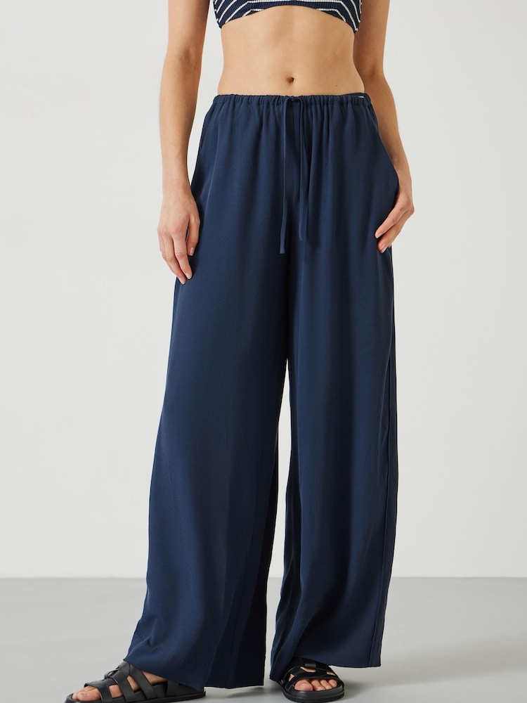 Hush Blue Lyra Tie Waist Trousers - Image 2 of 5