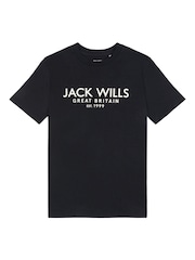 Jack Wills Black Boys Regular Fit Carnaby 100% Cotton T-Shirt - Image 5 of 7