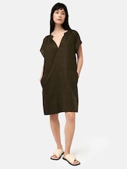 Jigsaw Green 100% Linen Smocked T-Shirt Dress - Image 1 of 6
