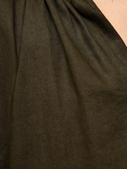 Jigsaw Green 100% Linen Smocked T-Shirt Dress - Image 3 of 6