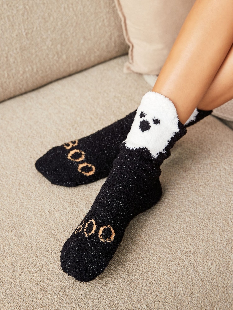Svart - Halloween Ghost Cozy Strumpor 2 -paket - Bild 2 av 5 Svart - Halloween Ghost Cozy Strumpor 2 -paket - Bild 2 av 5