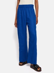 Jigsaw Blue 100% Linen Wide Leg Trousers - Image 1 of 6