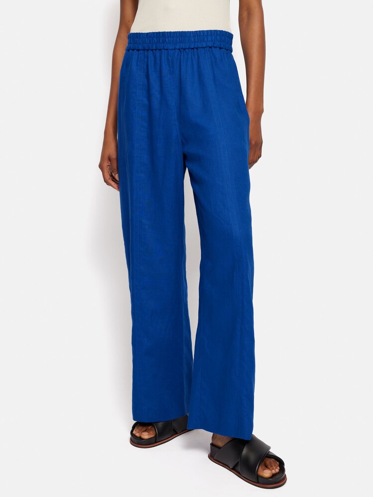 Jigsaw Blue 100% Linen Wide Leg Trousers - Image 1 of 6