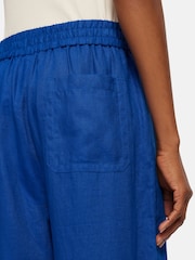 Jigsaw Blue 100% Linen Wide Leg Trousers - Image 4 of 6