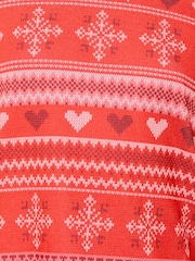Lipsy Red Fairisle Christmas Jersey Pyjamas Trousers Set (From 3-16yrs) - Image 5 of 5