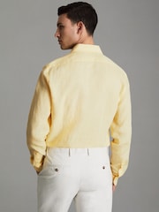 Reiss Melon Ruban Linen Button-Through Shirt - Image 5 of 6