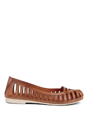 Pavers Natural Pavers Leather Open Toe Ballet Flats - Image 3 of 6