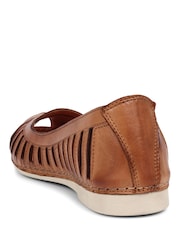 Pavers Natural Pavers Leather Open Toe Ballet Flats - Image 4 of 6