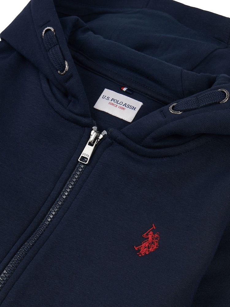 Синий - US Polo Assn. Толстовка на молнии из 100% хлопка для мальчиков - Изображение 3 из 3