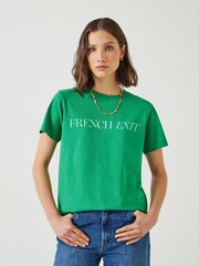 Hush Green French Exit 100% Cotton T-Shirt - Image 1 of 5