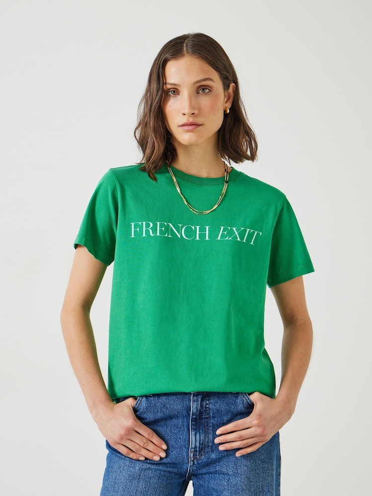 Hush Green French Exit 100% Cotton T-Shirt - Image 1 of 5